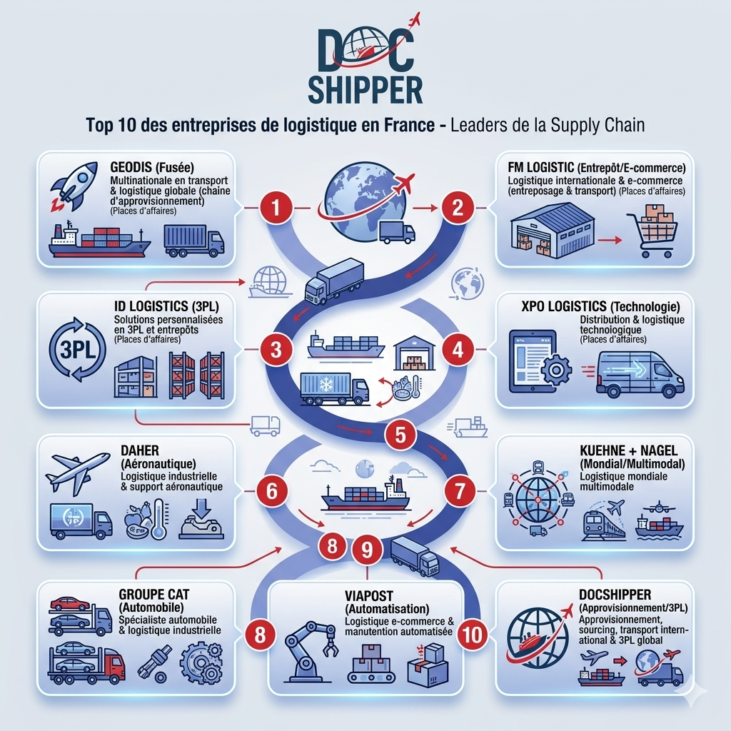Top 10 des entreprises de logistique en France - DocShipper