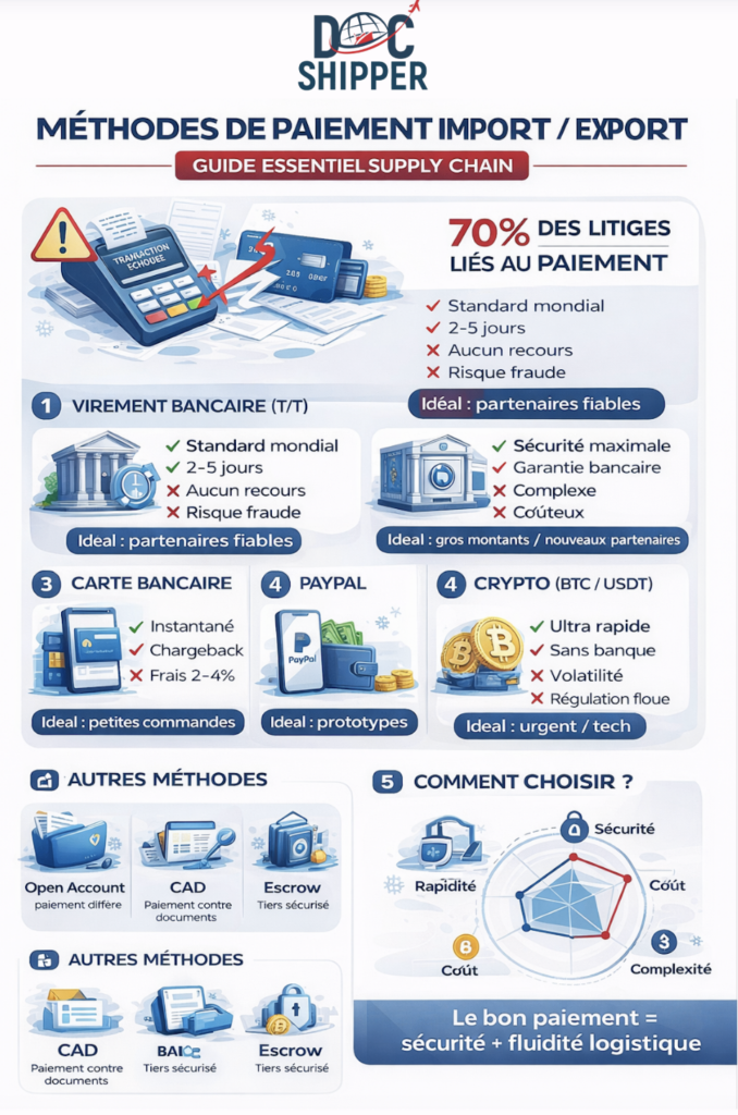MÉTHODES DE PAIEMENT IMPORT : EXPORT