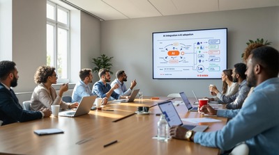 Réunion d'équipe sur l'adoption de l'IA