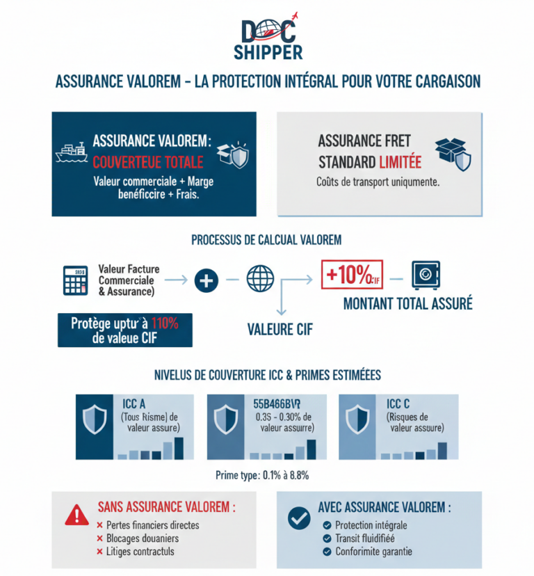 Assurance Ad Valorem : Guide Complet en 2026 | DocShipper