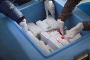 COVID-19 vaccine transported