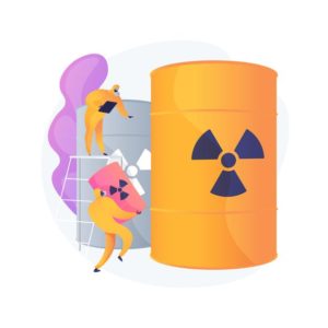 barils-radioactifs-gens-tenue-protection-arme-biologique-produits-chimiques-substance-toxique-futs-toxiques-danger-nucleaire